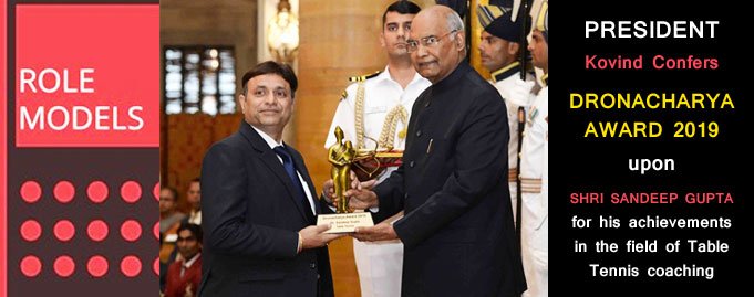 Sandeep Gupta honoured with the prestigious Dronacharya Award for Table Tennis